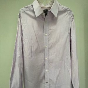Mens No-Iron Button Down Light Pink Pinstripe Button Down Dress Shirt